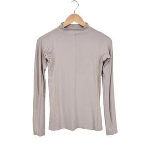 Universal Standard Eris Mock Neck Long Sleeve Contrast Stitch Ash 4XS 00 NWT